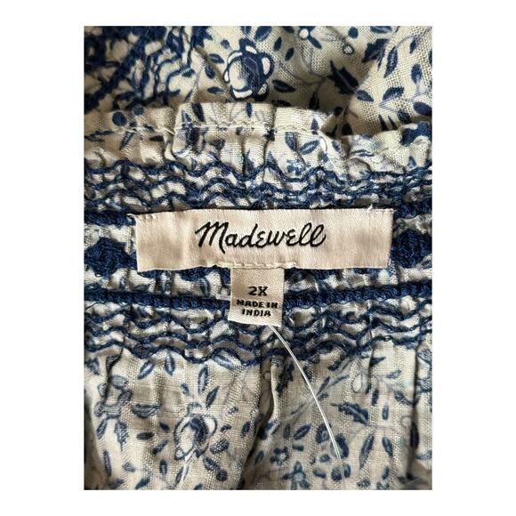 Madewell Top Plus Jeanette Florentine Floral blue size 2X - Picture 7 of 9